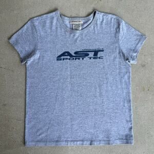 Y2K Vintage Aeropostale AST Sport Tec 90s Gray Baby Tee Shirt Medium